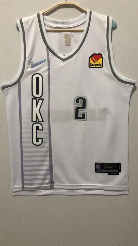 Men Oklahoma City Thunder #2 Gilgeous-alexandr White 2022 City Edition Nike NBA Jersey->oklahoma city thunder->NBA Jersey